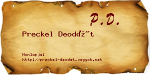 Preckel Deodát névjegykártya